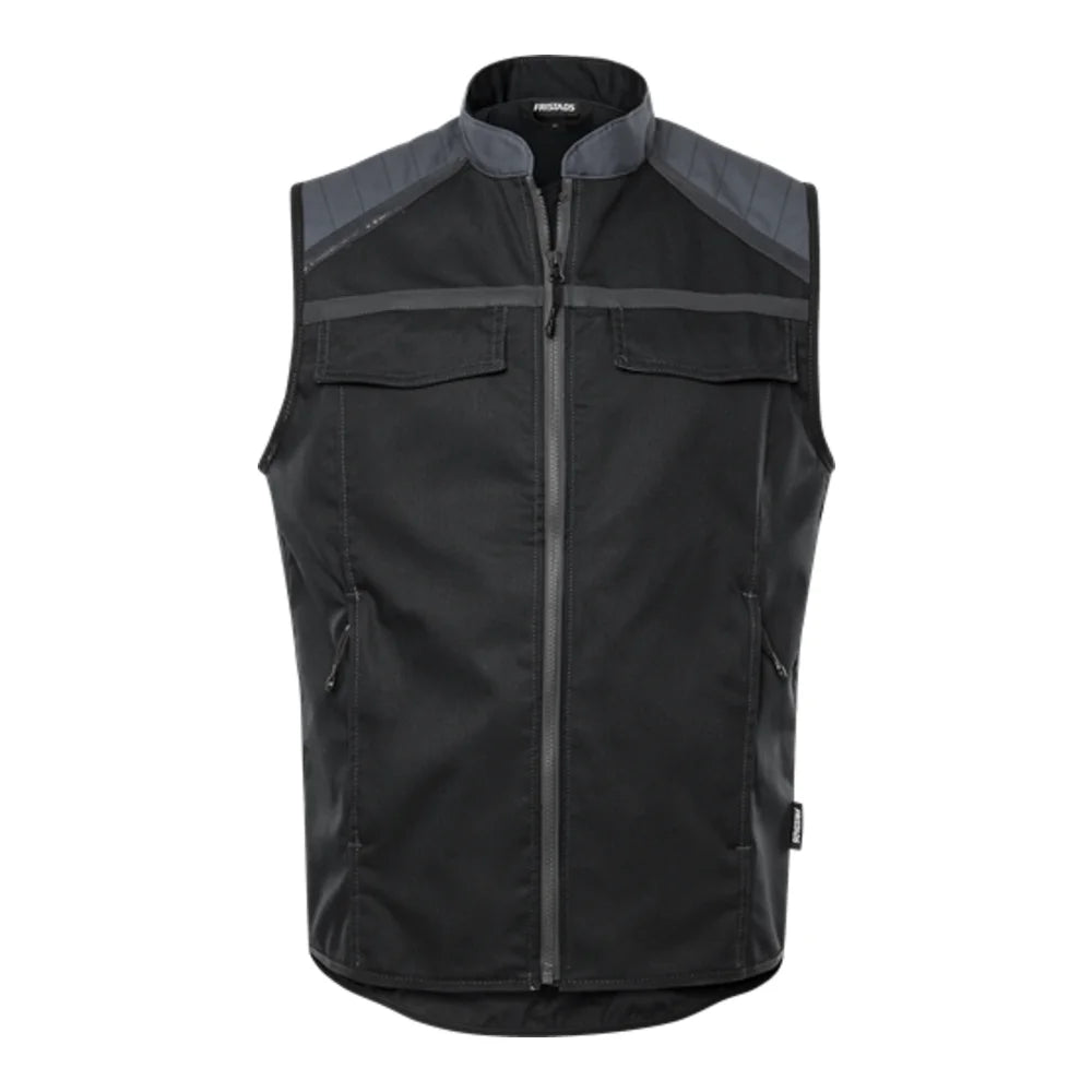 Fristads Vest 5555 Stfp Zwart Grijs