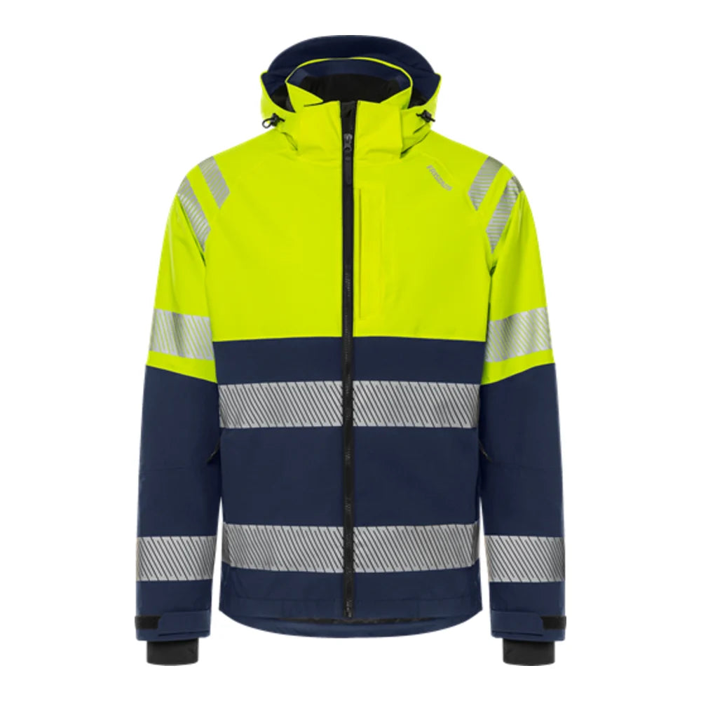 Fristads High Vis Green Stretch Shelljack Klasse 2 4690 Gls High Vis Geel Marineblauw