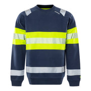 Fristads High Vis Green Stretch Sweater Klasse 1 7530 Gkc High Vis Geel Marineblauw