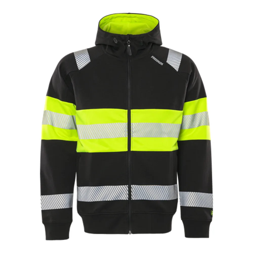 Fristads High Vis Green Stretch Sweater Met Capuchon Klasse 1 7532 Gkc High Vis Geel Zwart