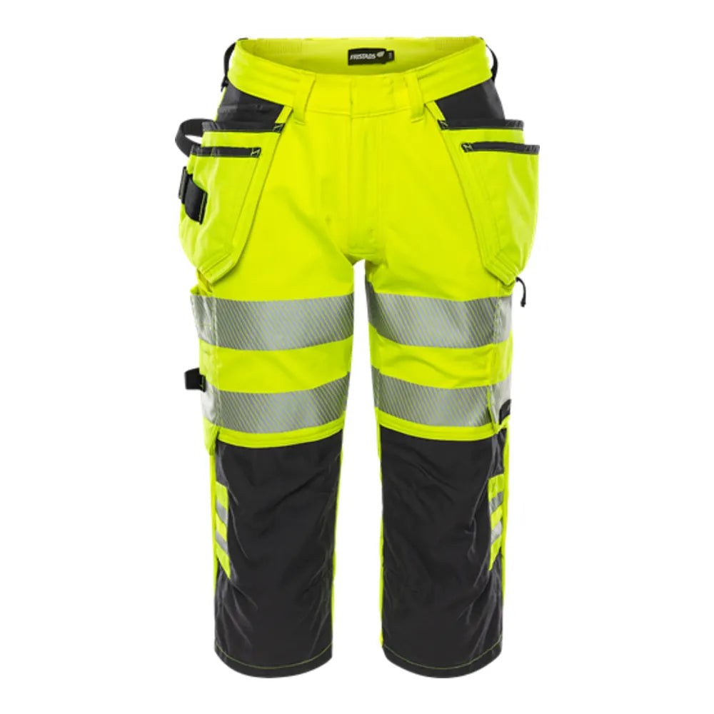 Fristads Hogezichtbaarheids 3/4 Broek Klasse 2 2666 Gstp High Vis Geel Zwart