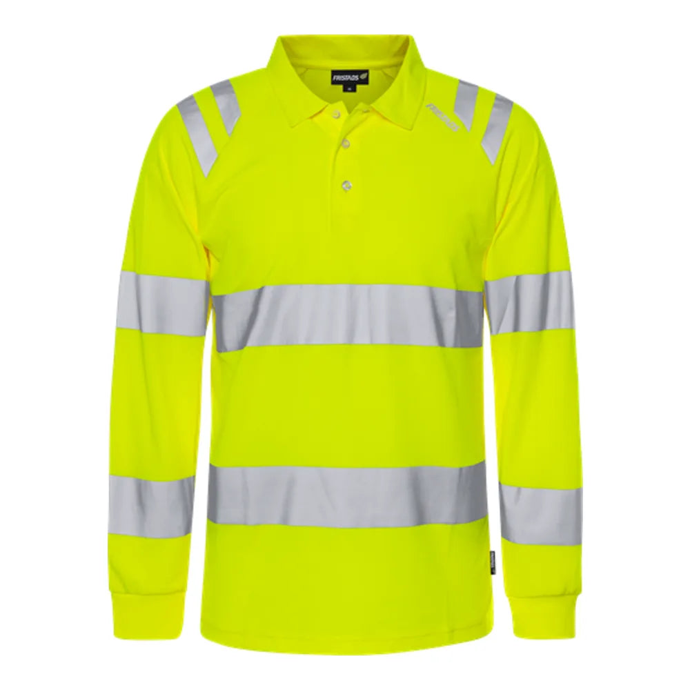 Fristads Hogezichtbaarheids Green Functioneel Poloshirt Met Lange Mouw Klasse 3 7864 Gpst High Vis Geel