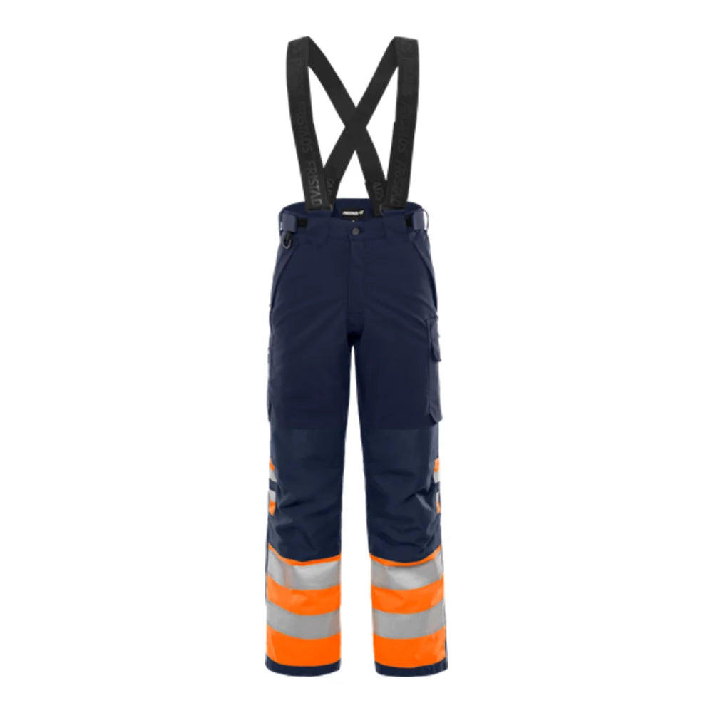 Fristads High Vis Green Stretch Winterbroek Klasse 1 2681 Glps High Vis Oranje Marineblauw