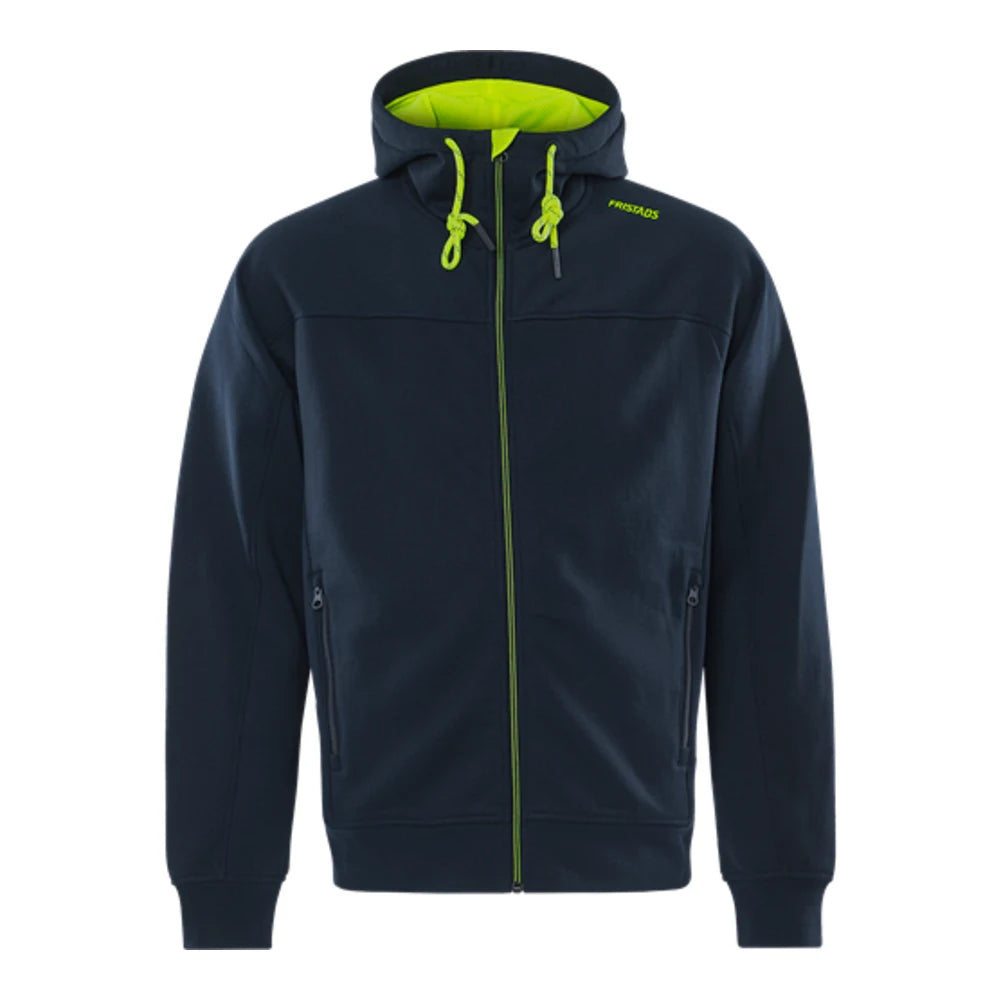 Fristads Sweatjack Met Capuchon 7550 Gsm Donker Marineblauw Geel