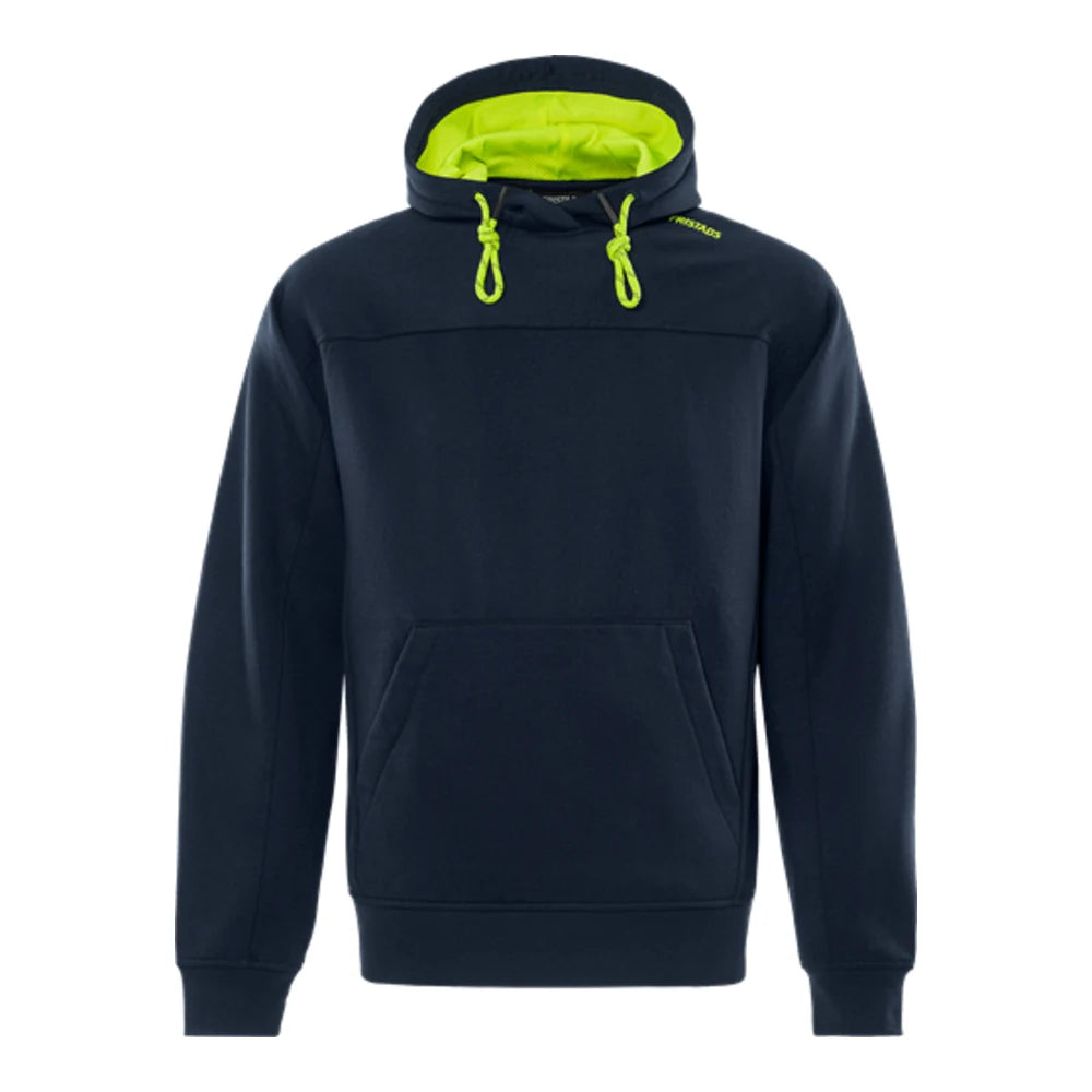 Fristads Hooded Sweater 7551 Gsm Donker Marineblauw Geel