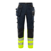 Fristads High Vis Green Craftsman Stretchbroek Klasse 1 2906 Gwm High Vis Geel Donker Marineblauw