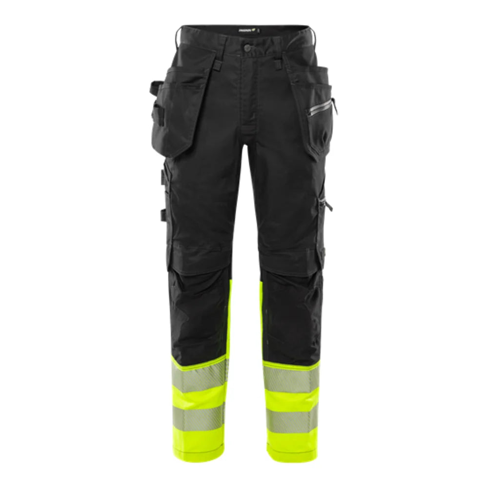 Fristads High Vis Green Craftsman Stretchbroek Klasse 1 2906 Gwm High Vis Geel Zwart