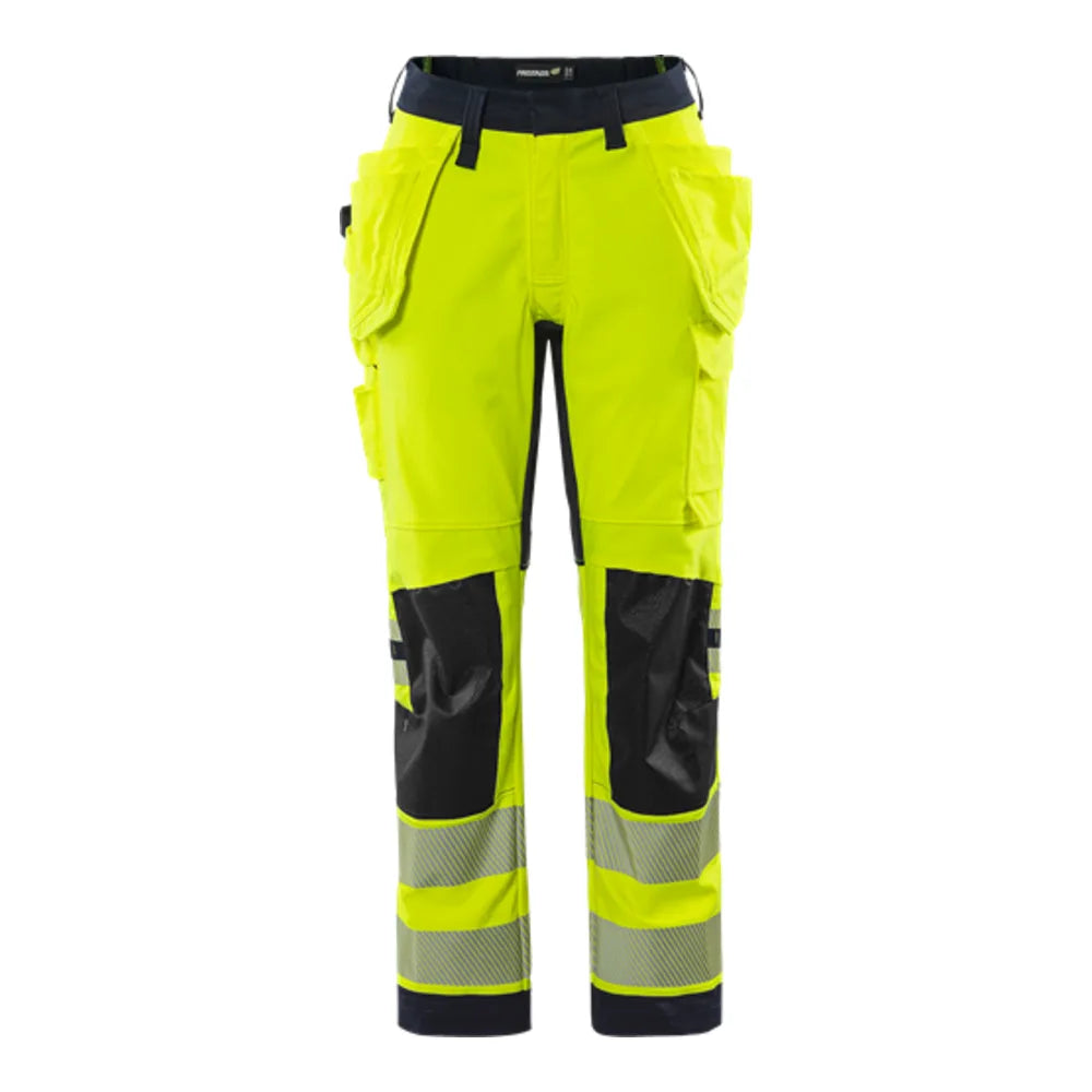 Fristads Flamestat Green High Vis Dames Werkbroek Klasse 2 2943 Gfs High Vis Geel Marineblauw