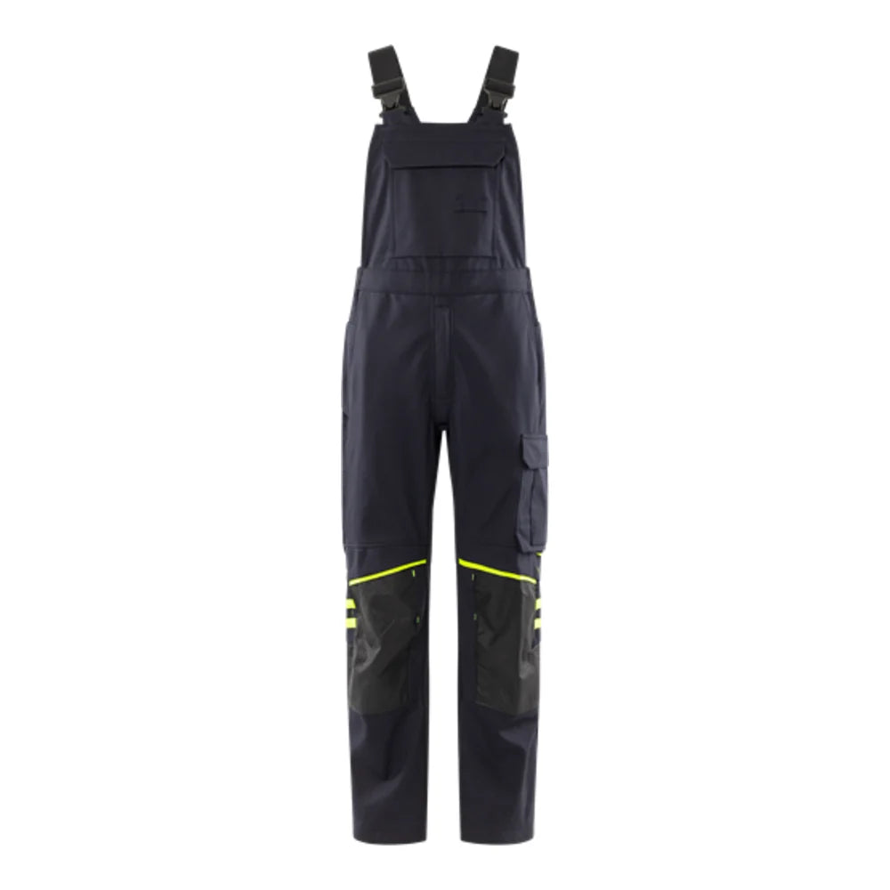 Fristads Flamestat Stretch Am. Overall 1180 Fss Donker Marineblauw Geel