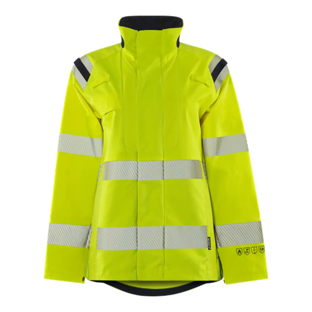 Fristads Flamestat Green High Vis Dames Jack Klasse 3 4941 Gfs High Vis Geel Marineblauw