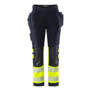Fristads Flamestat Green High Vis Dames Werkbroek Klasse 1 2941 Gfs High Vis Geel Marineblauw