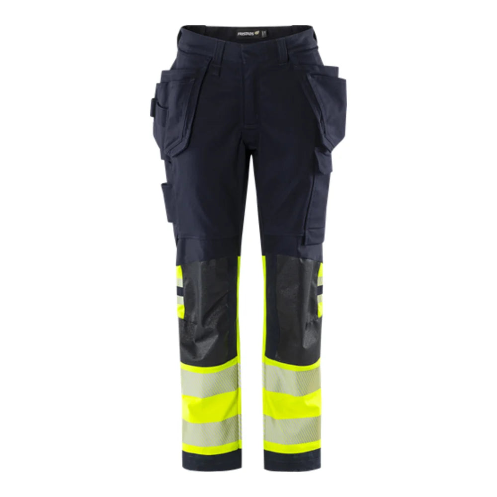 Fristads Flamestat Green High Vis Dames Werkbroek Klasse 1 2941 Gfs High Vis Geel Marineblauw