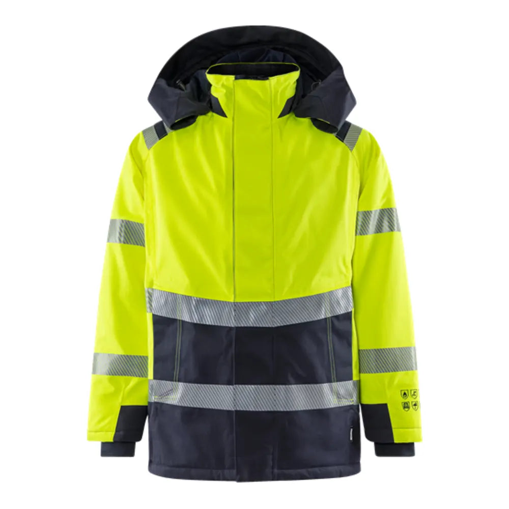 Fristads Flamestat High Vis Airtech® Winterparka Klasse 3 4086 Athr High Vis Geel Marineblauw