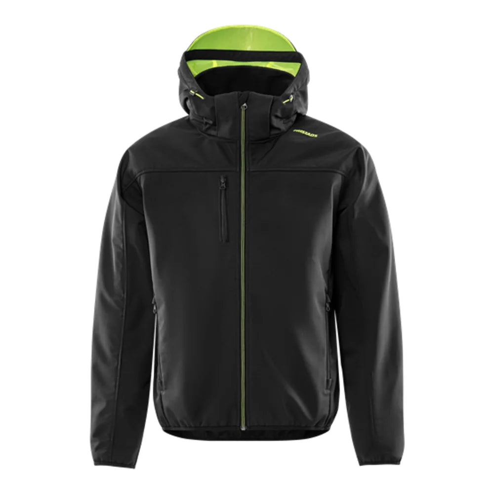 Fristads Softshelljack Met Capuchon 4655 Gbf Zwart Geel