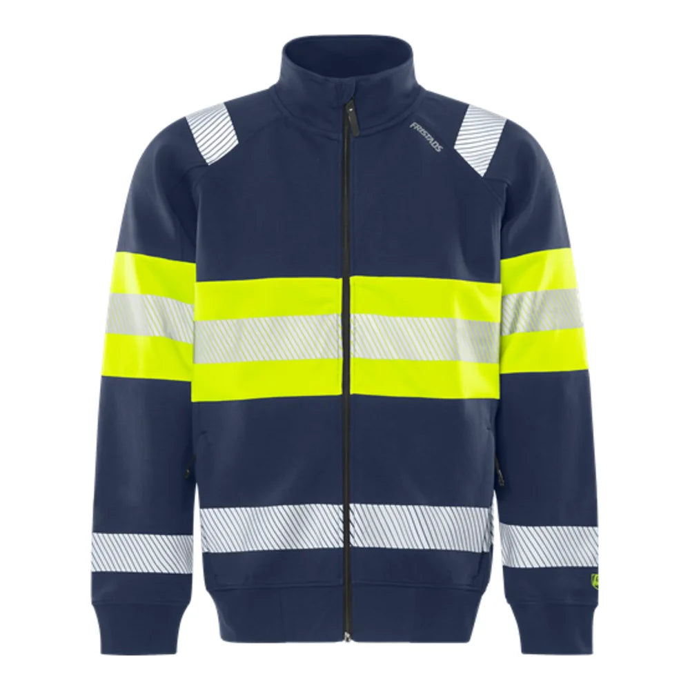 Fristads High Vis Stretch Green Sweatjack Klasse 1 7531 Gkc High Vis Geel Marineblauw