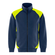 Fristads Green Sweatjack 7248 Gsm Marineblauw Geel
