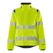 Fristads Flamestat Green High Vis Stretch Dames Winterjack Klasse 3 4943 Gfs High Vis Geel Marineblauw