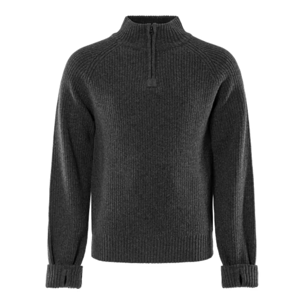 Fristads Terra Wollen Trui, Unisex Donkergrijs Gemeleerd