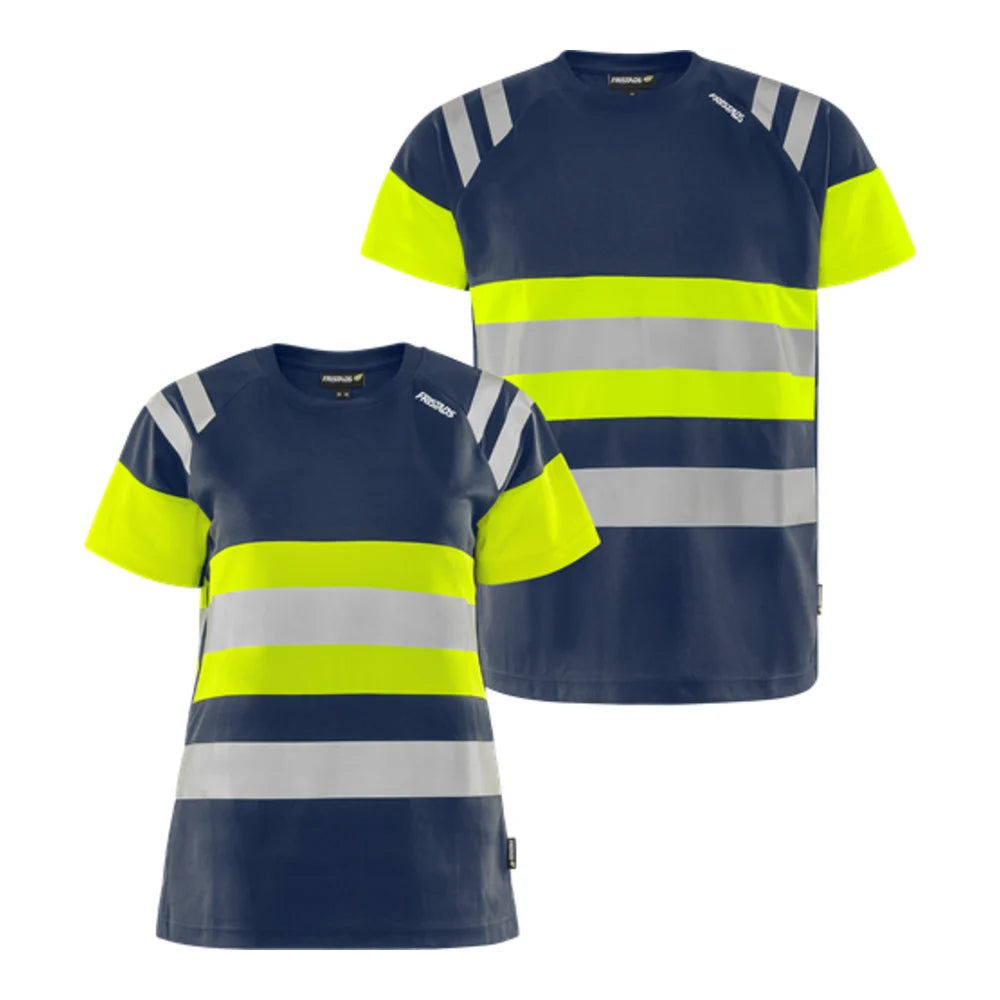 Fristads High Vis Green Functioneel T-Shirt Klasse 1 7880 Gpst, Heren En Dames High Vis Geel Marineblauw