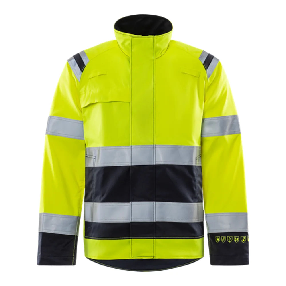 Fristads Flamestat High Vis Stretchjack Klasse 3 4160 Athf High Vis Geel Marineblauw
