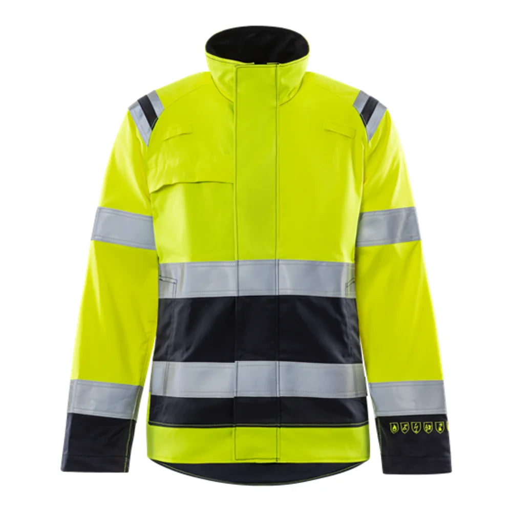 Fristads Flamestat High Vis Stretchjack Dames Klasse 3 4161 Athf High Vis Geel Marineblauw