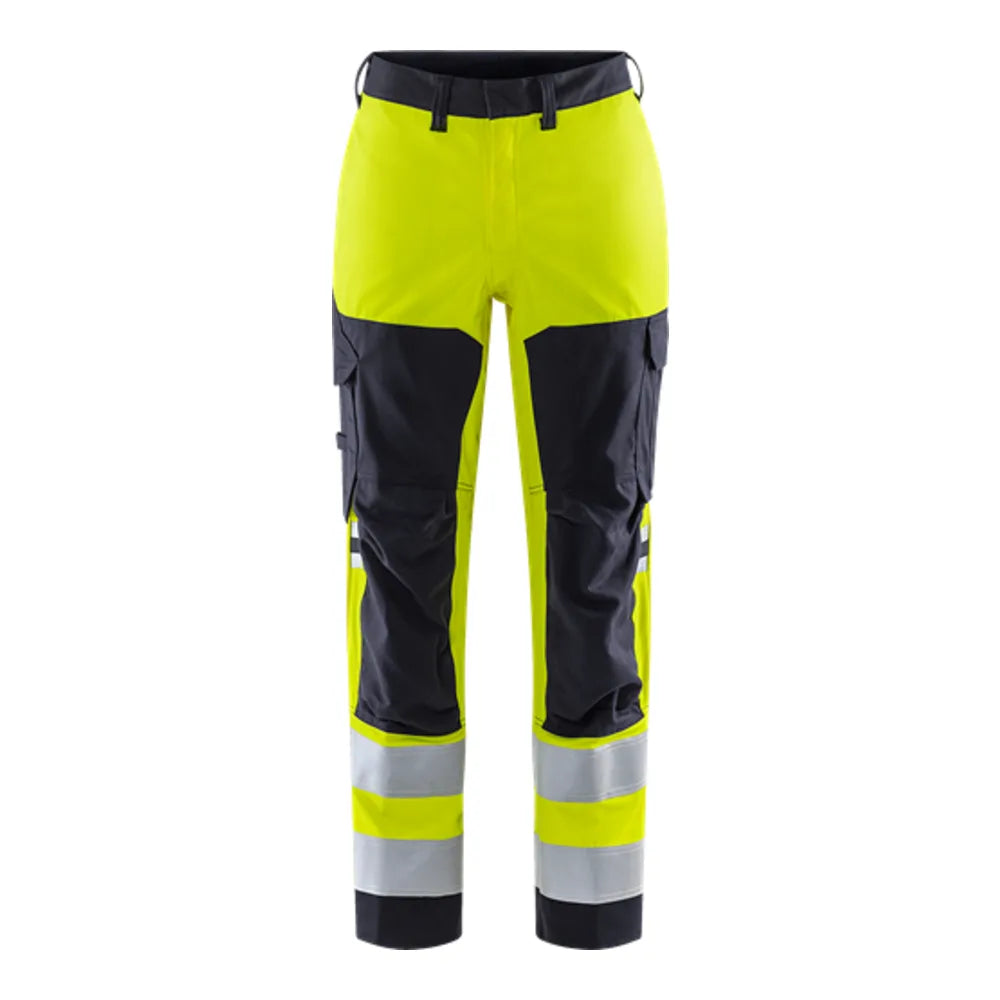 Fristads Flamestat High Vis Stretch Broek Dames Klasse 2 2169 Athf High Vis Geel Marineblauw