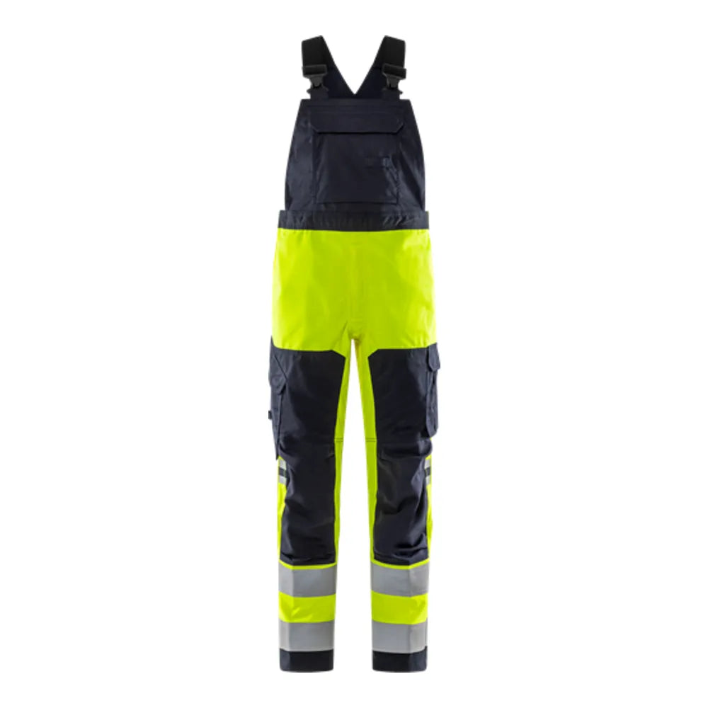 Fristads Flamestat High Vis Stretch Bib'N'Brace Klasse 2 1169 Athf High Vis Geel Marineblauw