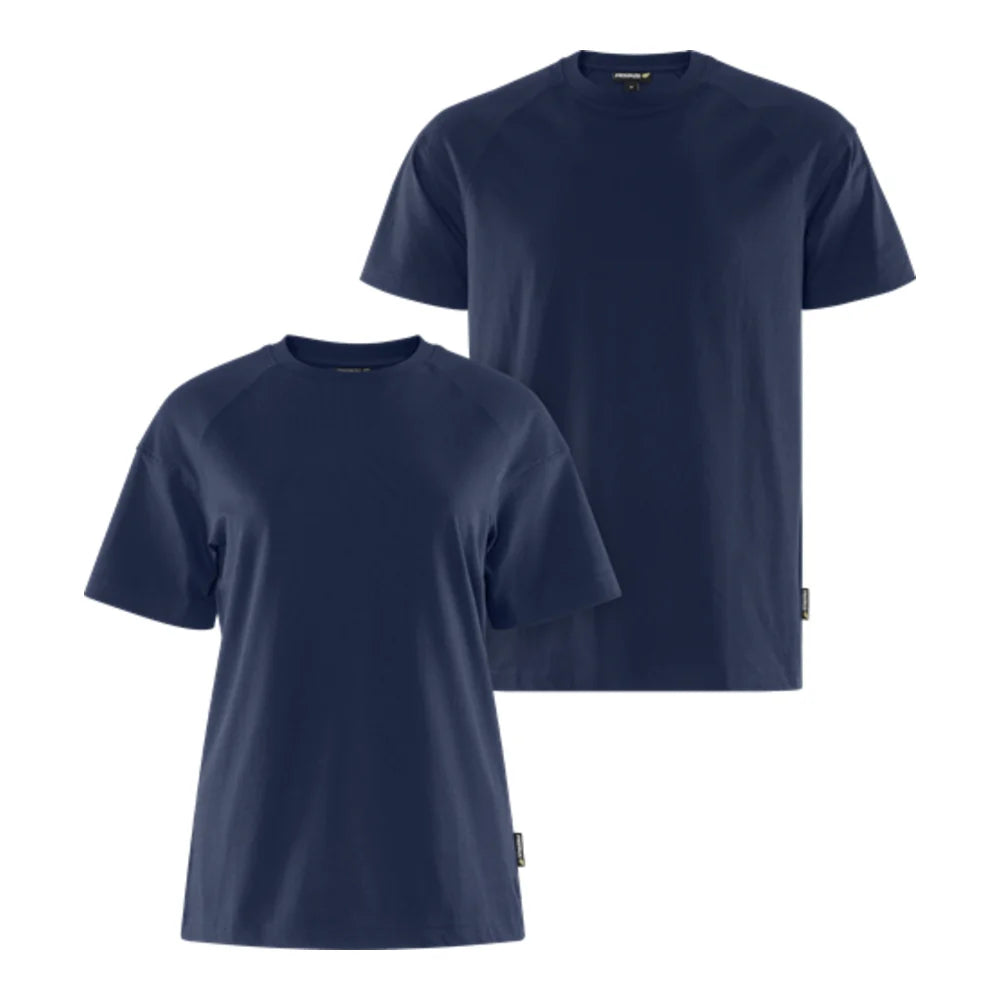 Fristads Green Heavy T-Shirt Van Biologisch Katoen 7610 Gkt, Heren En Dames Marineblauw