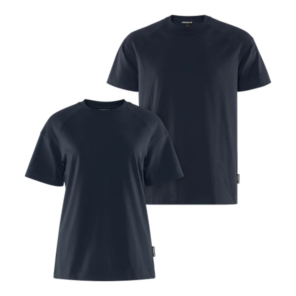 Fristads Green Heavy T-Shirt Van Biologisch Katoen 7610 Gkt, Heren En Dames Donker Marineblauw
