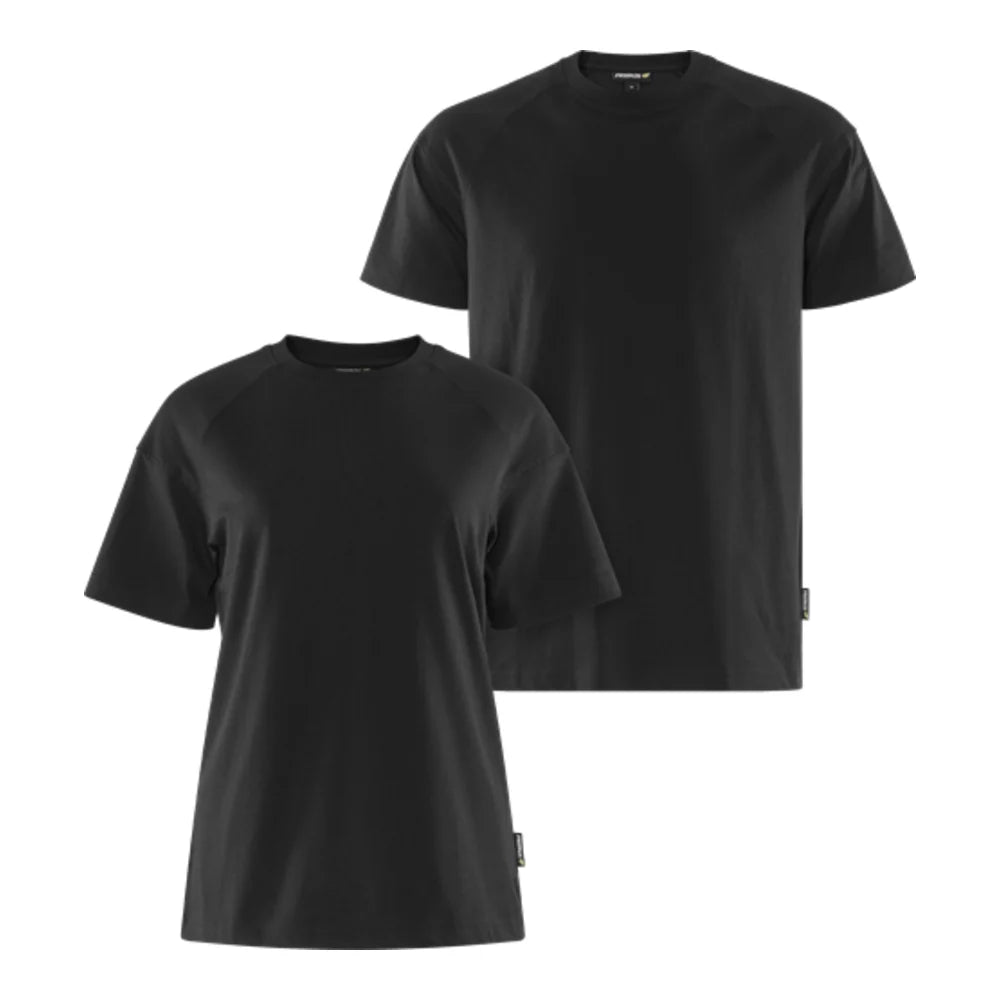 Fristads Green Heavy T-Shirt Van Biologisch Katoen 7610 Gkt, Heren En Dames Zwart