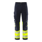 Fristads Flamestat Green High Vis Broek Klasse 1 2954 Gfs High Vis Geel Marineblauw