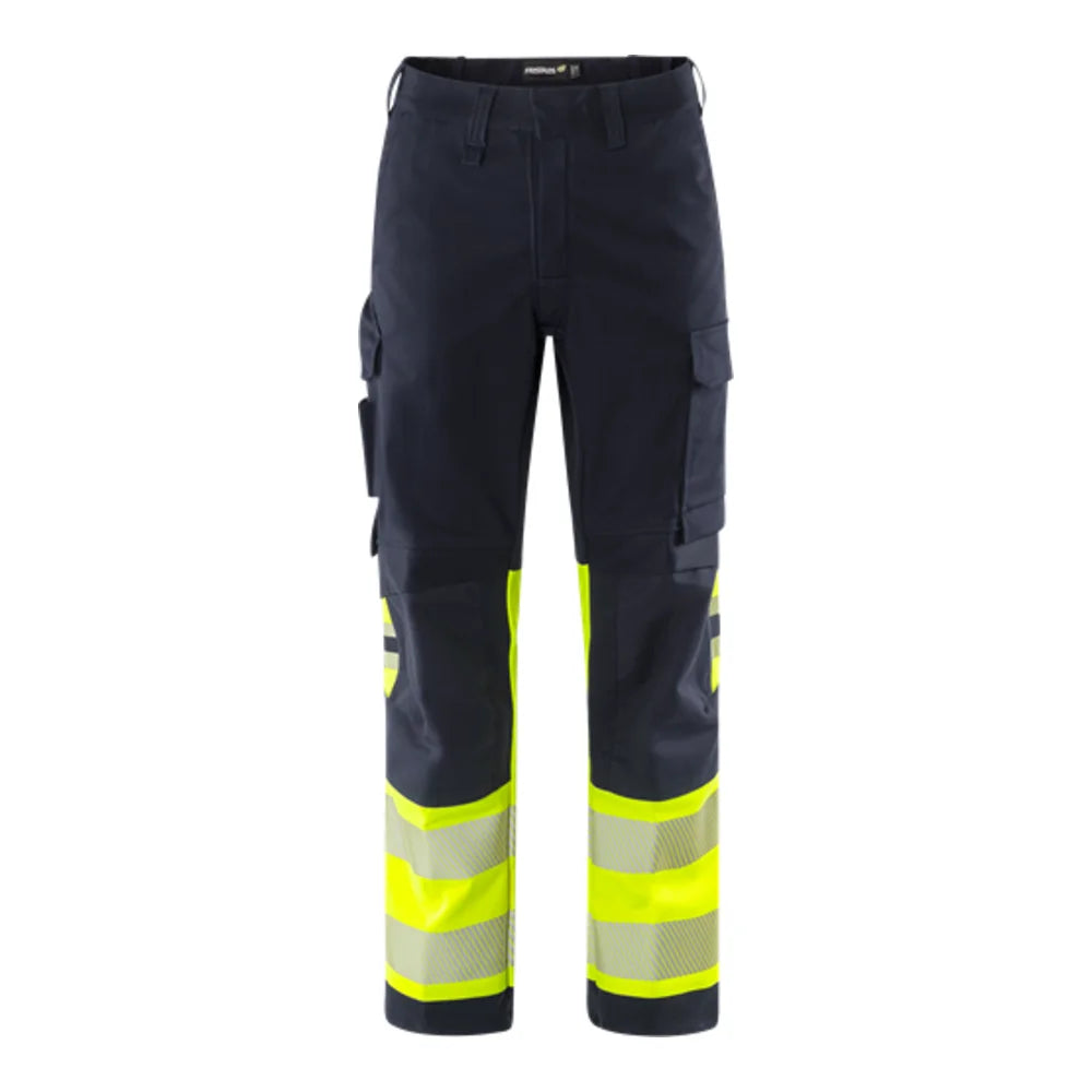 Fristads Flamestat Green High Vis Broek Klasse 1 2954 Gfs High Vis Geel Marineblauw