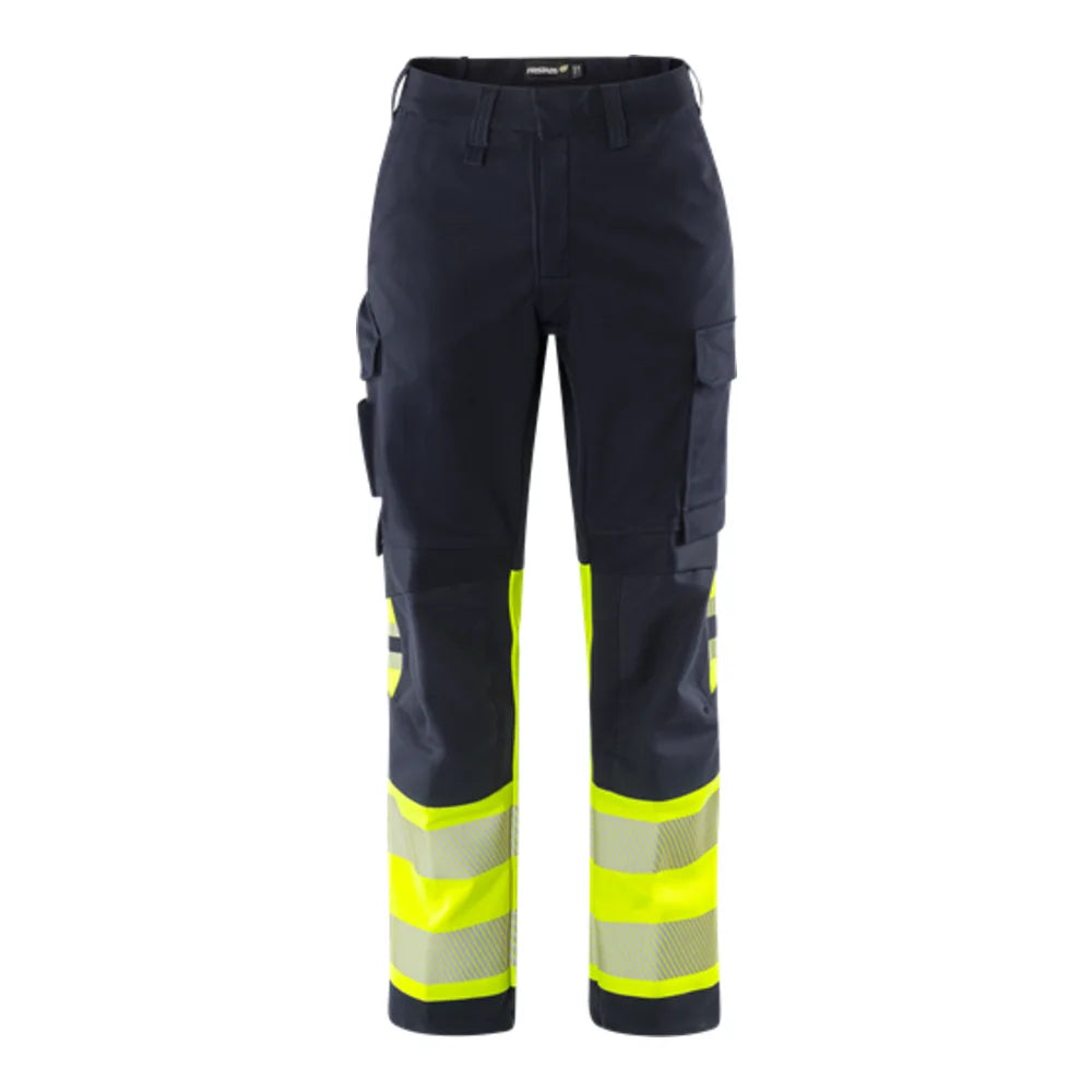 Fristads Flamestat Green High Vis Broek Dames Klasse 1 2955 Gfs High Vis Geel Marineblauw