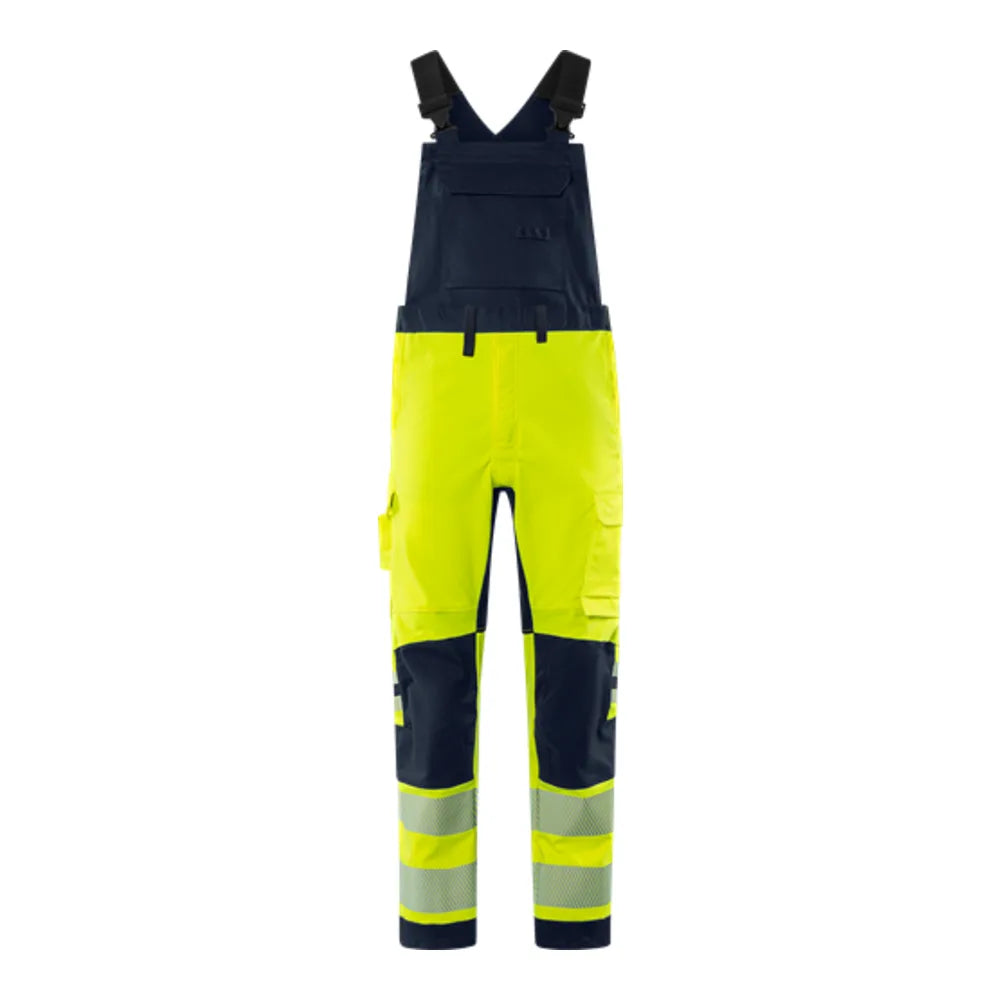 Fristads Flamestat Green High Vis Stretch Amerikaanse Overall Met Bretels Klasse 2 1951 Gfs High Vis Geel Marineblauw