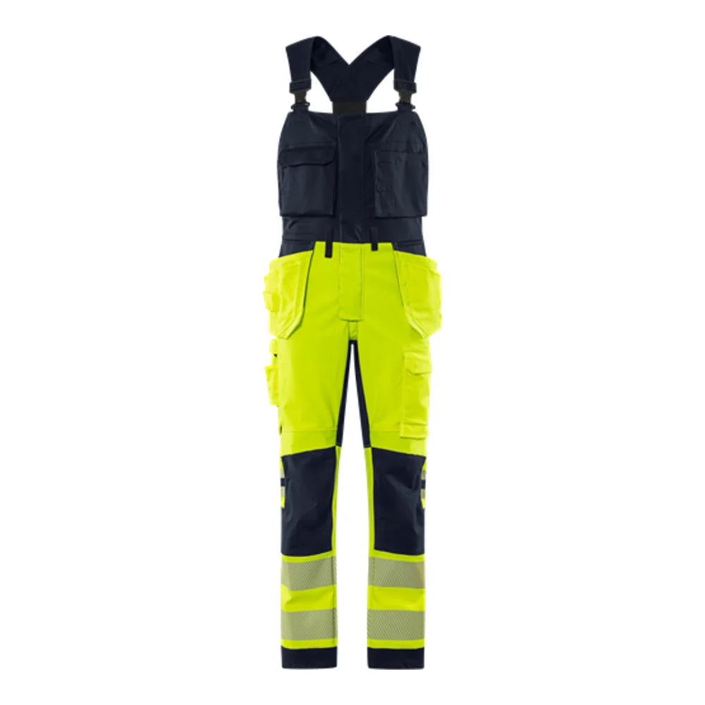 Fristads Flamestat Green High Vis Craftsman Stretch Amerikaanse Overall Class 2 1950 Gfs High Vis Geel Marineblauw
