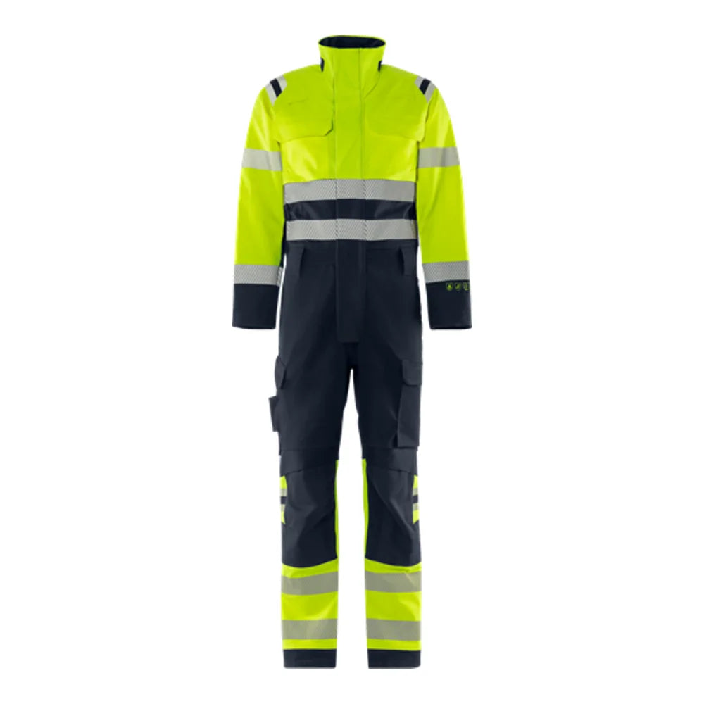 Fristads Flamestat Green High Vis Stretch Overall Klasse 3 8950 Gfs High Vis Geel Marineblauw