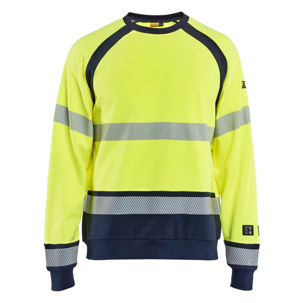 Blaklader 3088 1762 Multinorm Sweatshirt High Vis Geel Marineblauw