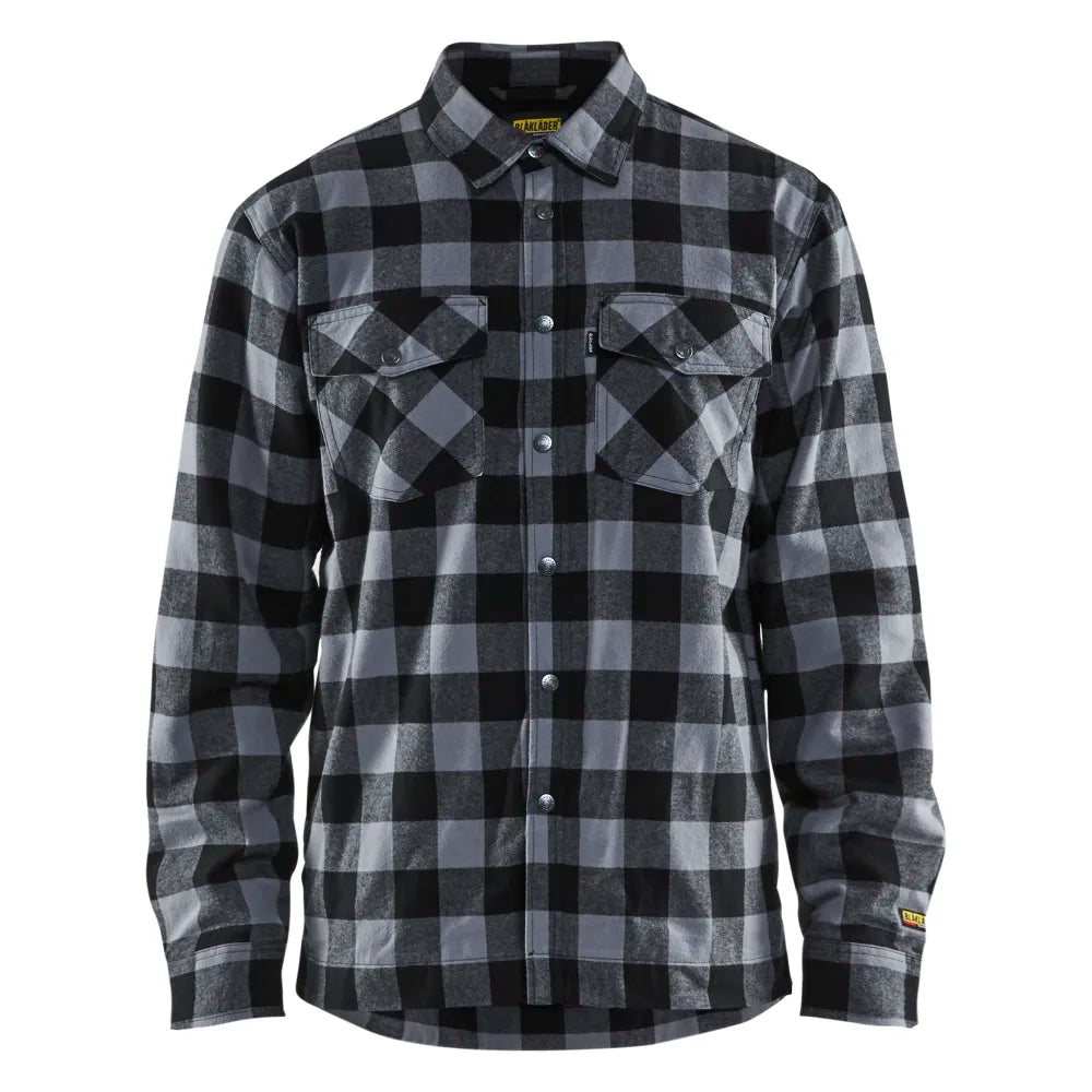 Blaklader 3225 1131 Overhemd Flanel Gevoerd Donkergrijs Zwart