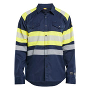 Blaklader 3229 1517 Overhemd Multinorm Marine High Vis Geel