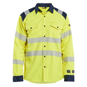 Blaklader 3239 1517 Multinorm Overhemd High Vis Geel Marineblauw