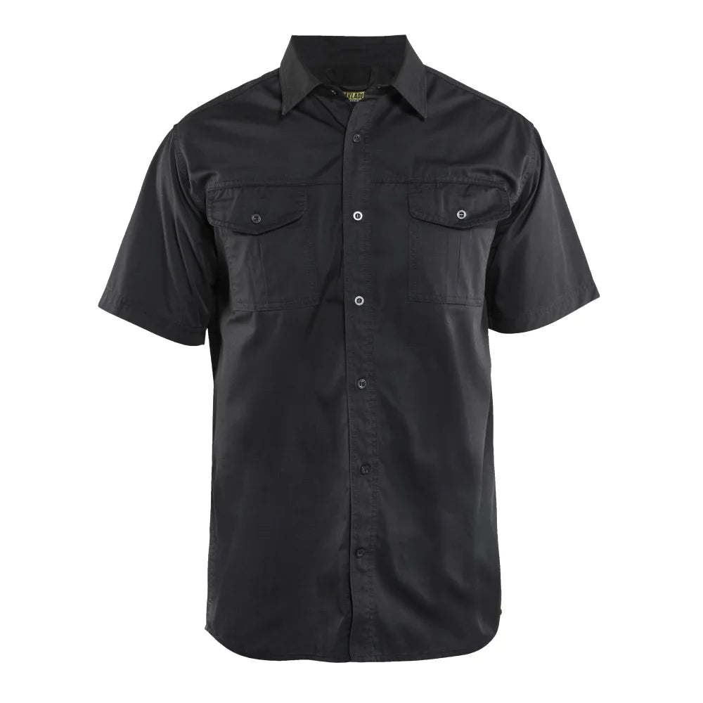 Blaklader 3296 1190 Overhemd Twill Korte Mouw Zwart