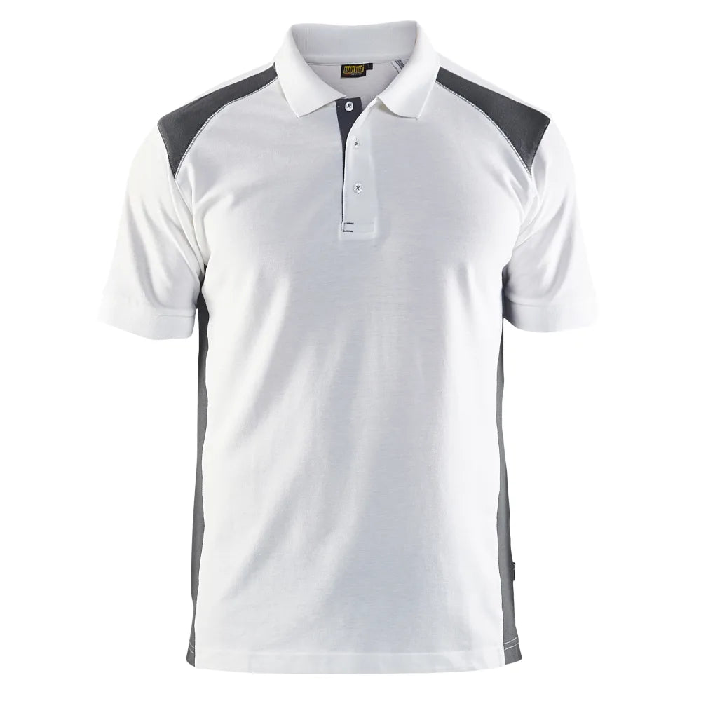 Blaklader 3324 1050 Piqué Polo Wit Donkergrijs