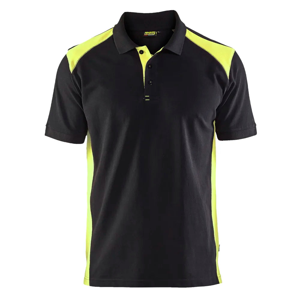 Blaklader 3324 1050 Piqué Polo Zwart High Vis Geel