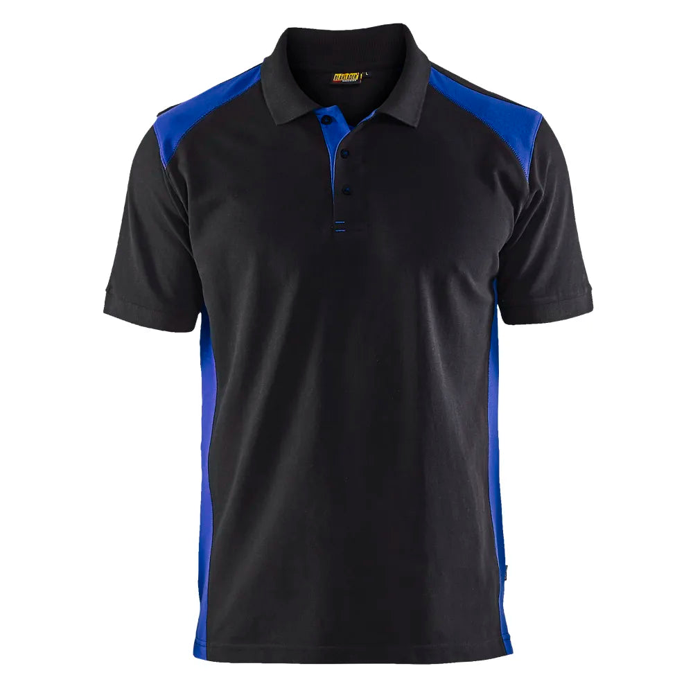 Blaklader 3324 1050 Piqué Polo Zwart Korenblauw
