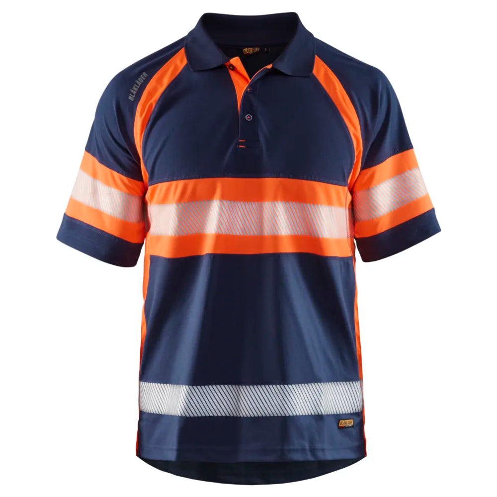 Blaklader 3338 1051 Uv-Poloshirt High Vis Klasse 1 Marineblauw Oranje