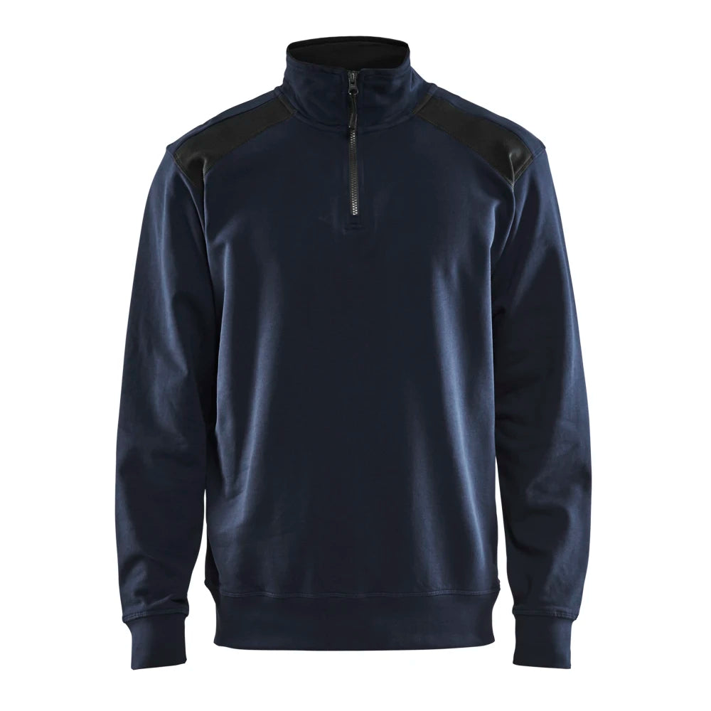 Blaklader 3353 1158 Sweatshirt Bi-Colour Met Halve Rits Donker Marineblauw Zwart