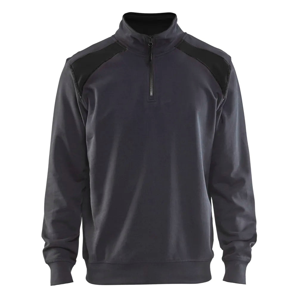 Blaklader 3353 1158 Sweatshirt Bi-Colour Met Halve Rits Medium Grijs Zwart