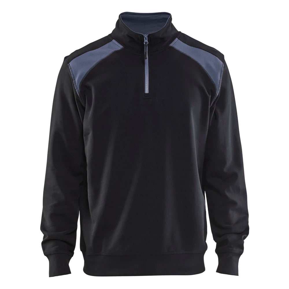 Blaklader 3353 1158 Sweatshirt Bi-Colour Met Halve Rits Zwart Grijs