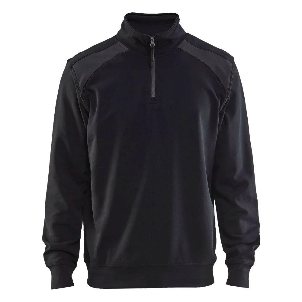 Blaklader 3353 1158 Sweatshirt Bi-Colour Met Halve Rits Zwart Medium Grijs