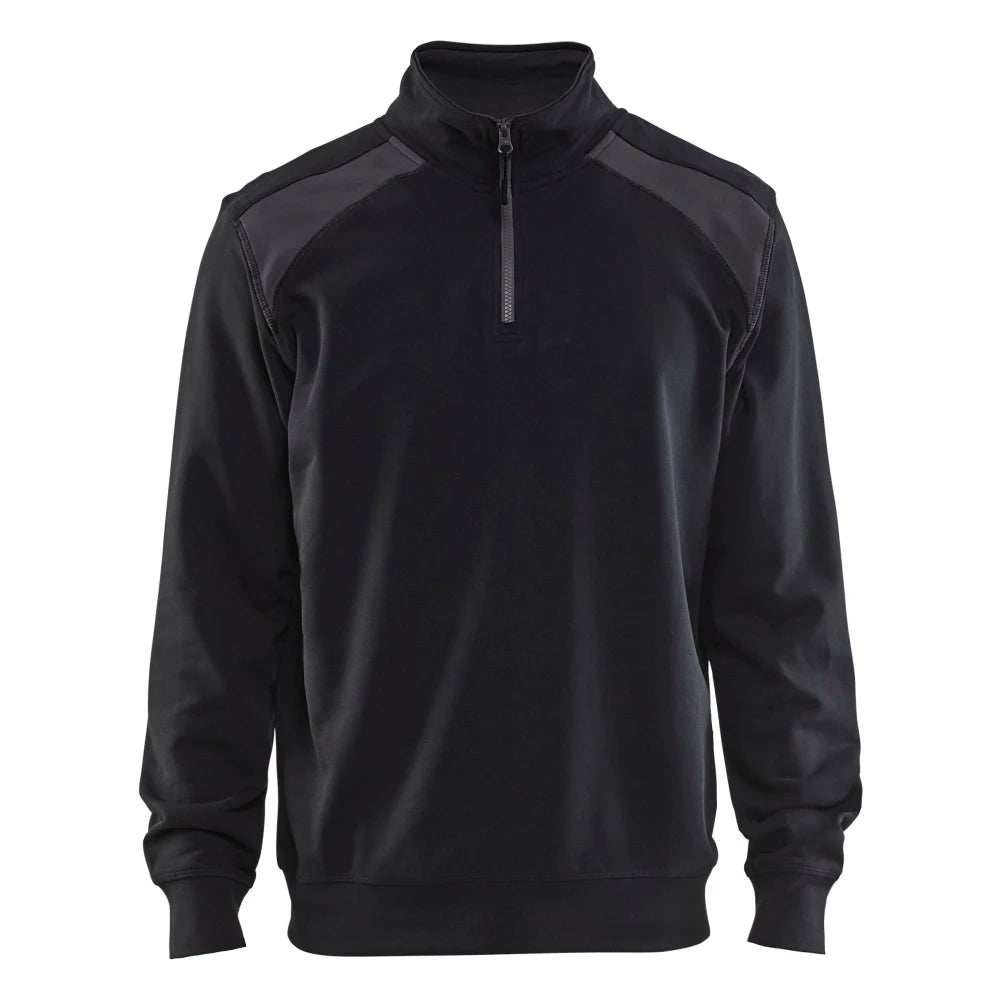 Blaklader 3353 1158 Sweatshirt Bi-Colour Met Halve Rits Zwart Donkergrijs